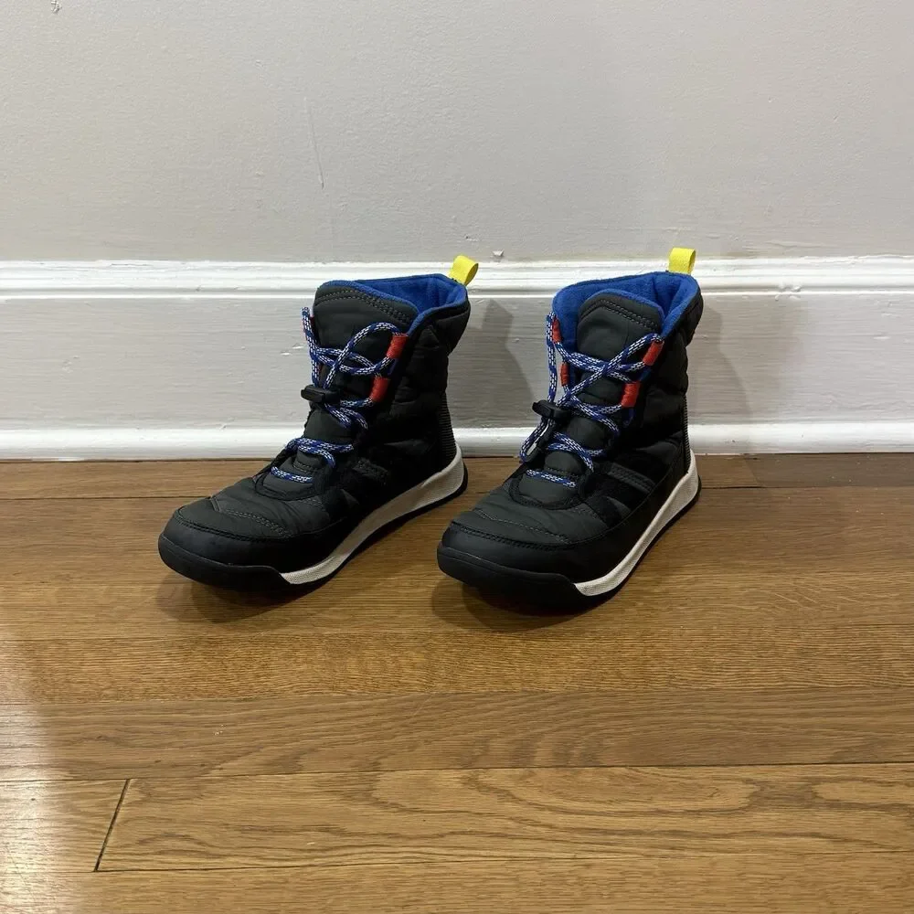 Sorel Whitney 2 Short Lace Black Waterproof Unisex Children's Winter Boots Sz 4